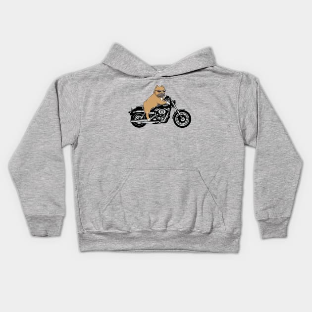 Pit Bull Bike Kids Hoodie by ChuckDuncanArt